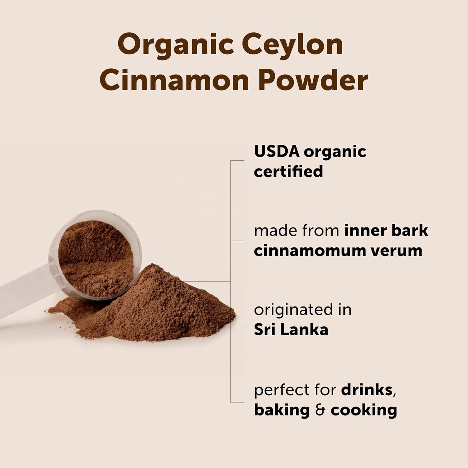 Organic Ceylon Cinnamon Powder, 2 lb | Premium Sri Lanka Source | Sweet & Earthy