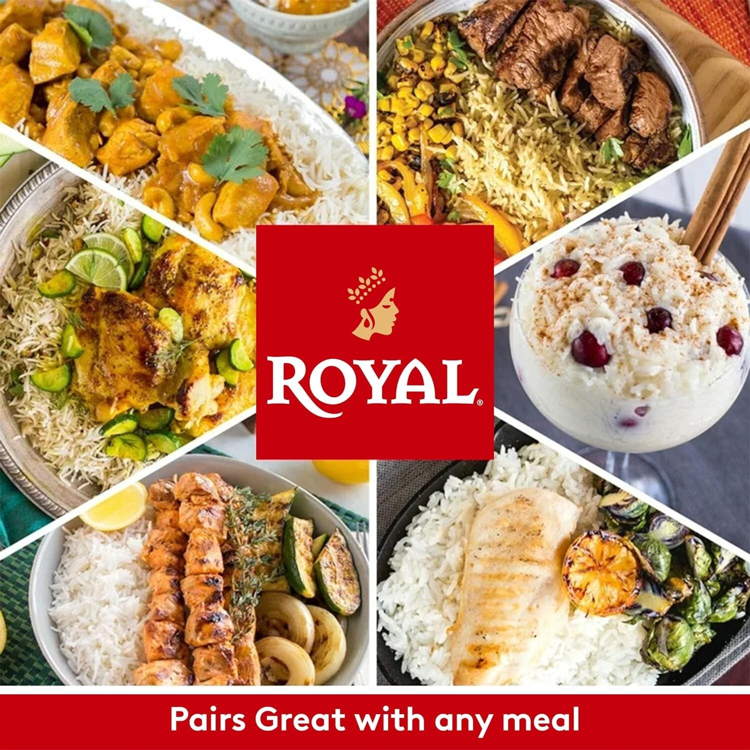 Royal Authentic Naturally Aged Long Grain Indian White Basmati Rice – 15 Lbs