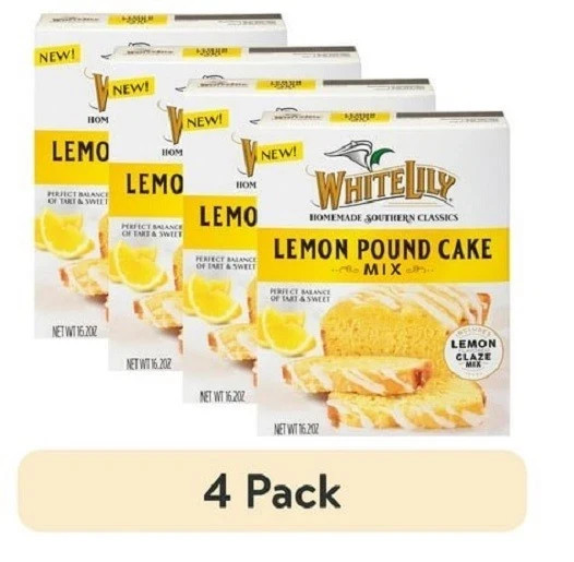 (4 Pack) Lemon Pound Cake Mix, 16.2 OZ Box
