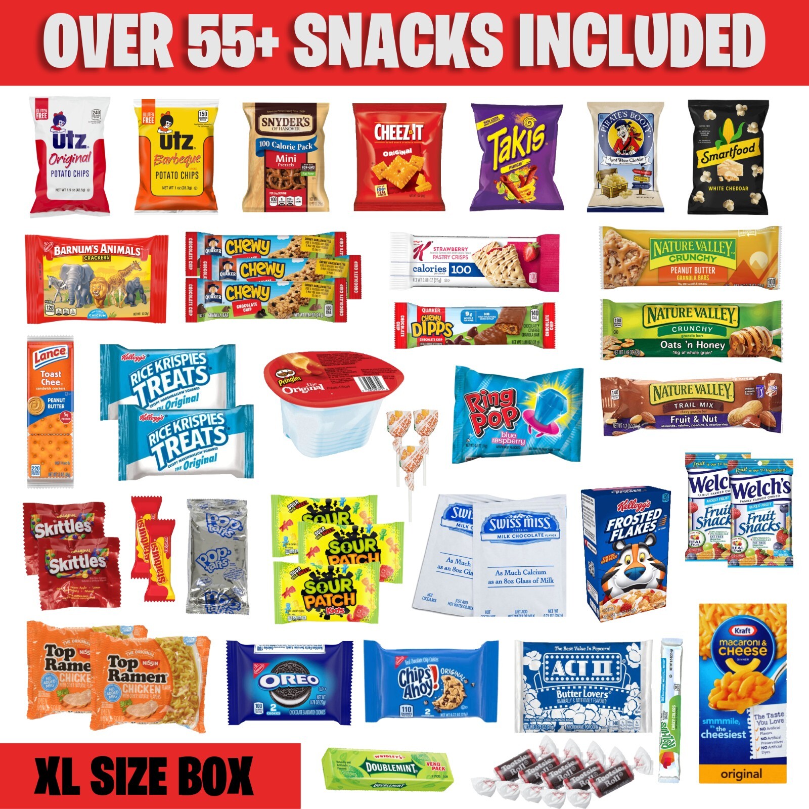 Snack Basket & Snack Box – American Snacks Candy Box – College Snack Box Gift