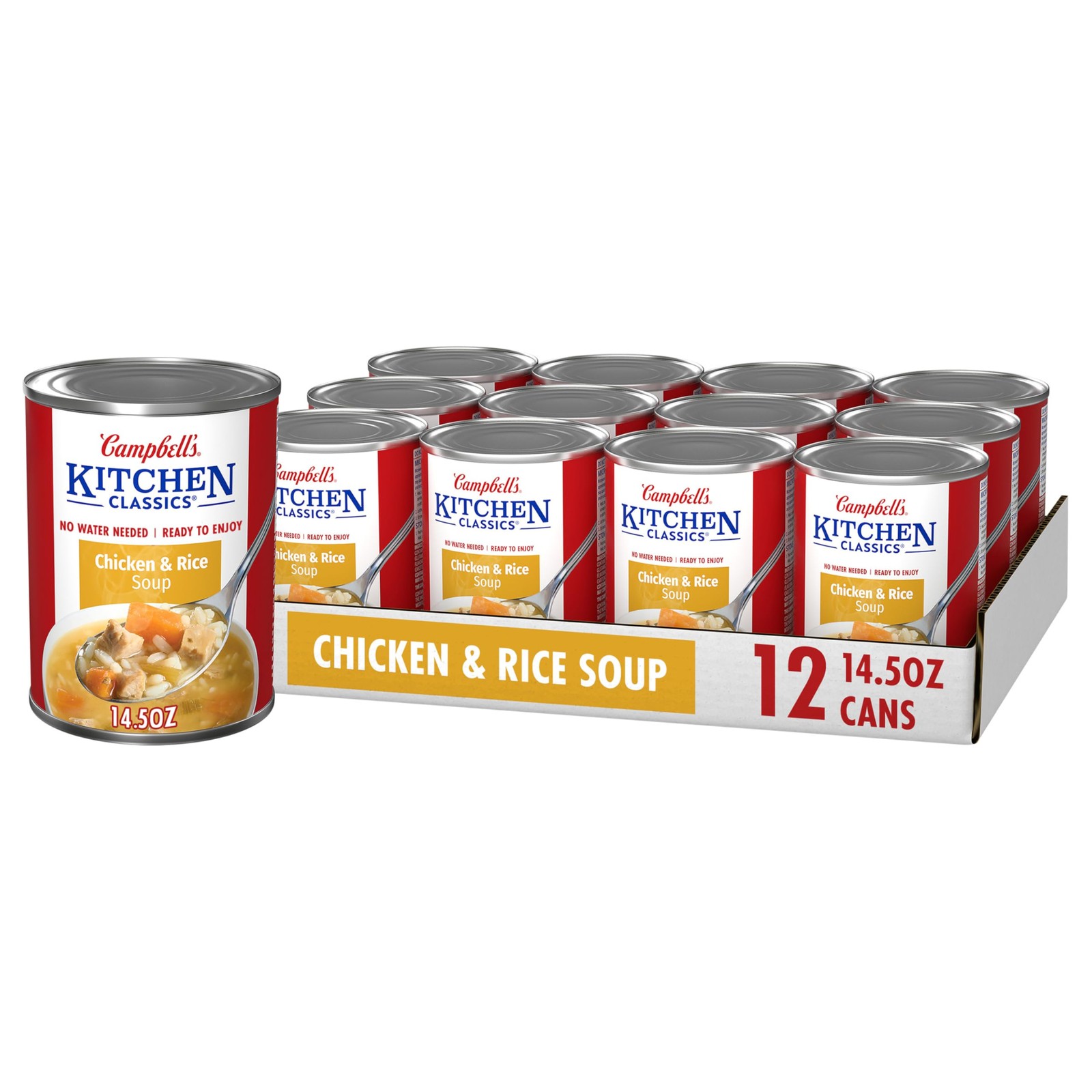 Campbell’s Kitchen Classics Chicken and Rice Soup, 14.5 oz. Can 12 Pack