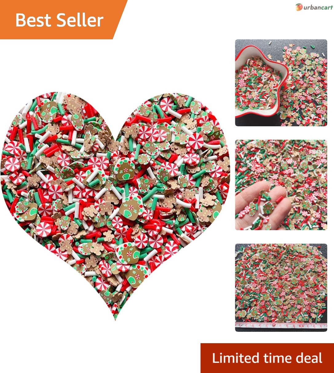 Festive Fake Sprinkles & Polymer Clay Slices for DIY Crafts & Nail Art