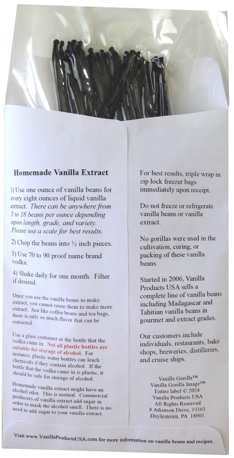 25 Tahitian Extract Grade B Vanilla Beans 4~6″ by Vanilla Products USA