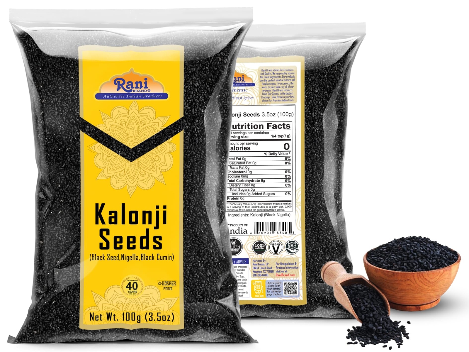 Rani Kalonji (Black Seed, Nigella Sativa, Black Cumin) Seeds 3.5oz (100g)