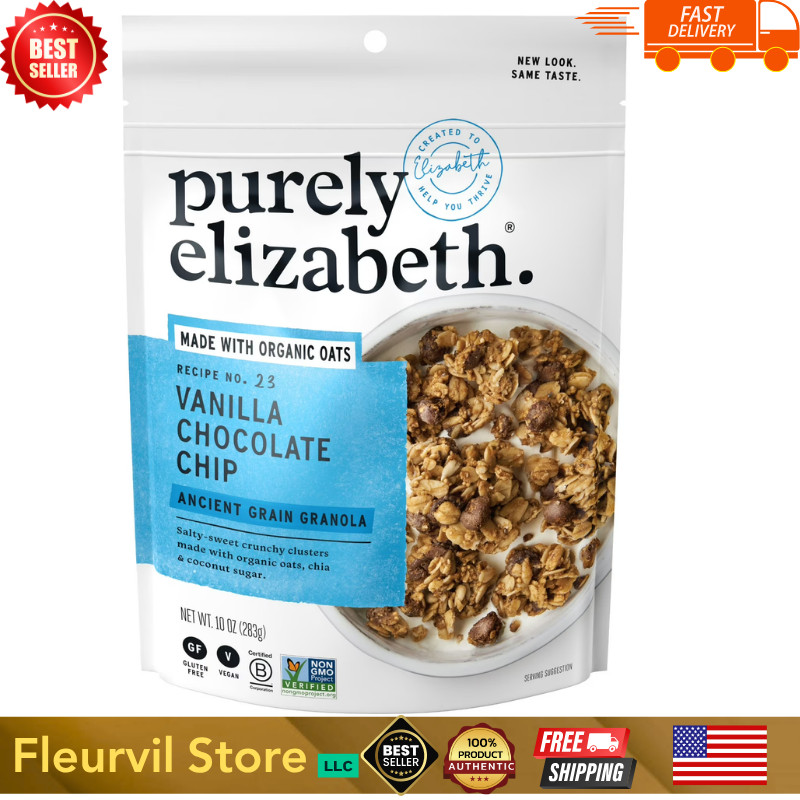 Purely Elizabeth Ancient Grain Granola, Vanilla Chocolate Chip, 10 oz Bag