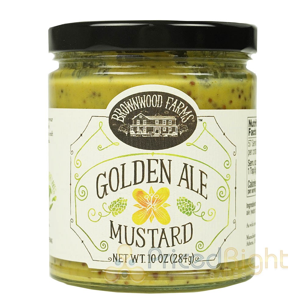 Brownwood Farms Golden Pale Ale Mustard Whole-Grain Pub Style Spread 10 Ounces