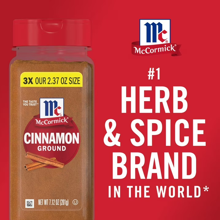 McCormick Kosher Ground Cinnamon, 7.12 oz Bottle….