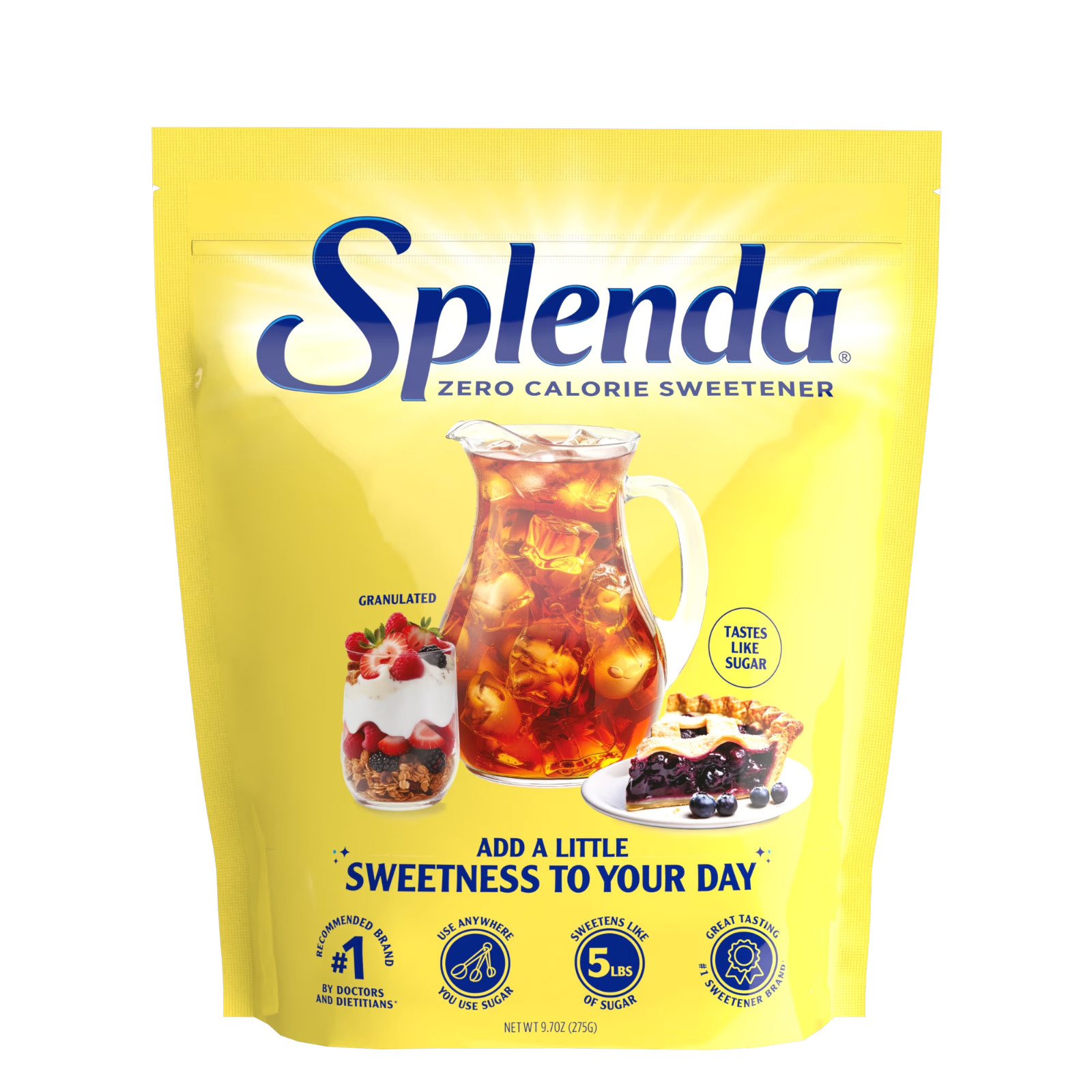 Splenda Zero Calorie Sweetener,Granulated Sugar Substitute,9.7 oz Plastic Bag…