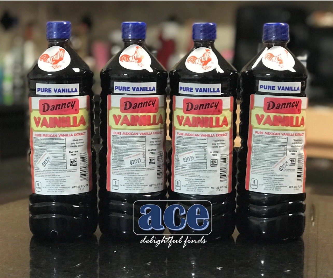 Four (4) Danncy Pure Mexican Vanilla Extract – Dark Color (1 Liter each)