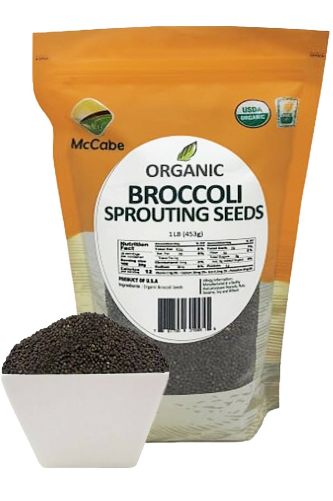 McCabe Organic Broccoli Sprouting Seeds, 1-pound, USDA & CCOF Organic Certified