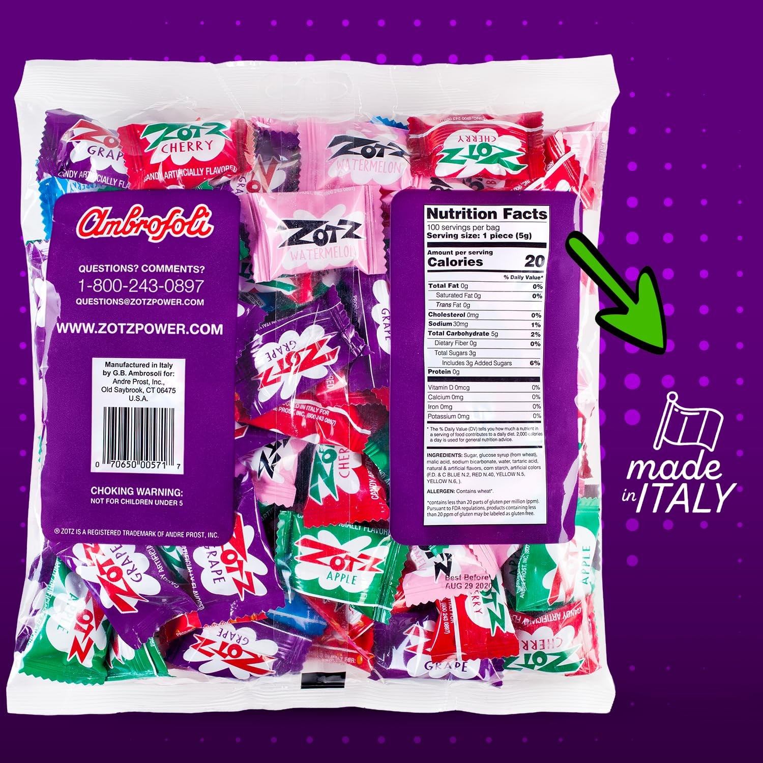 100 Count Assorted Fizzy Sweet Treats Candy Bag