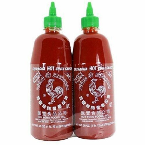 2 packs Huy Fong Sriracha Hot Chili Sauce, 28 Ounce – Large Bottle, EXP May 2025
