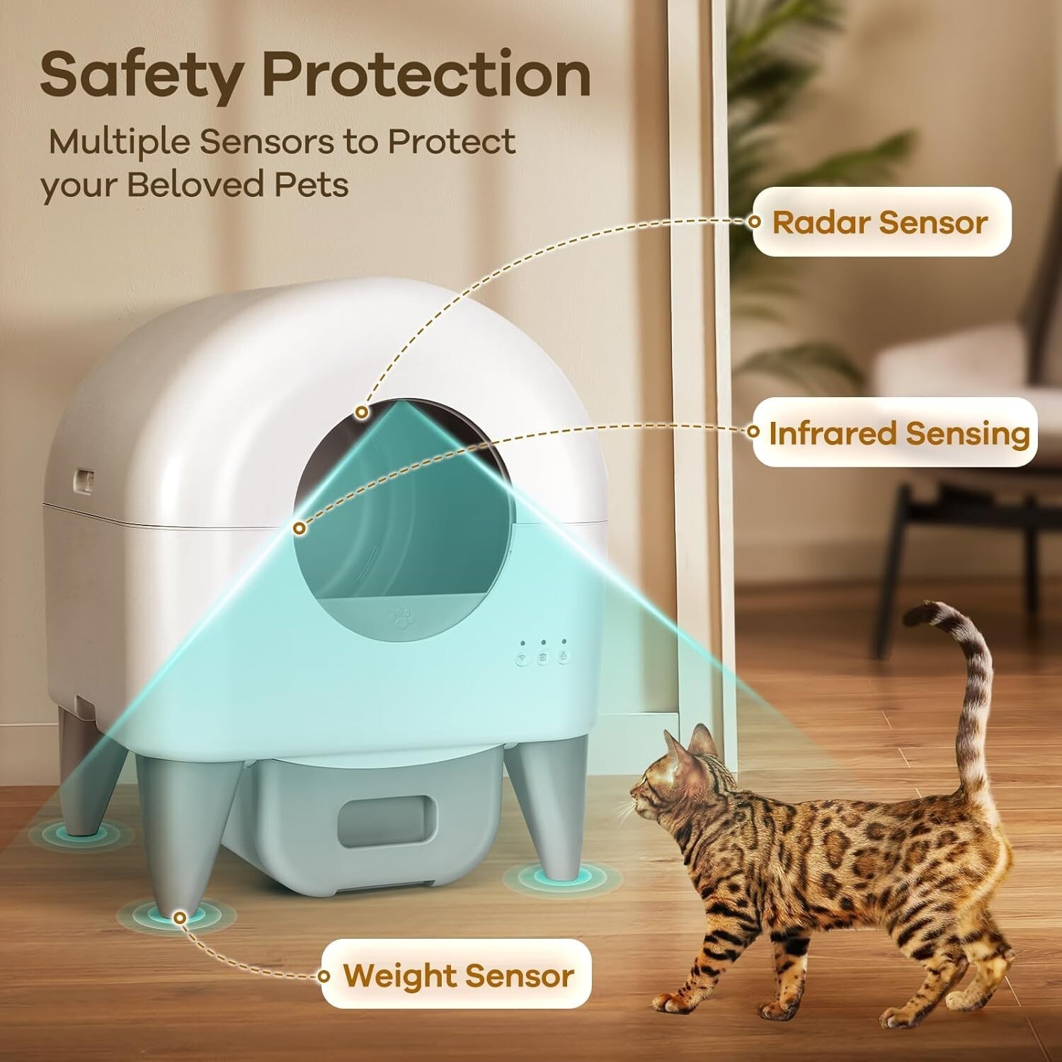 Automatic Smart Self-Cleaning Cat Litter Box Large Capacity for Cats App Control