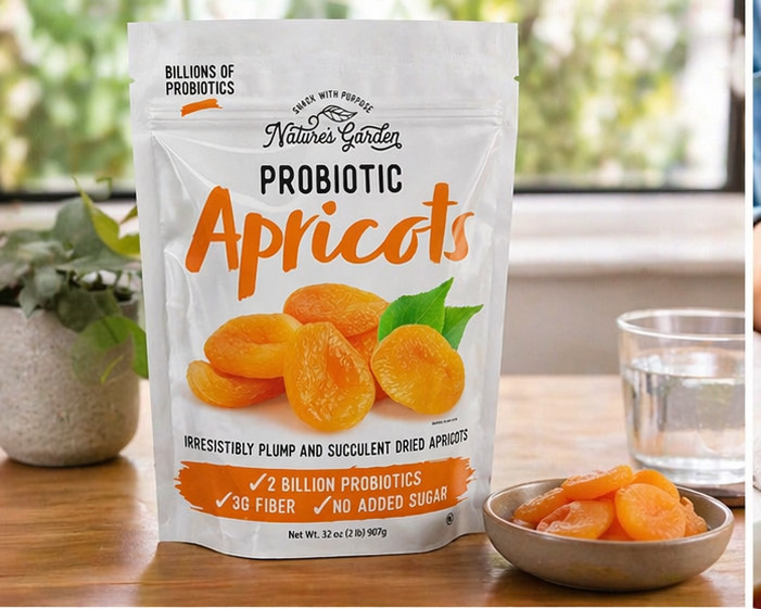 2 Pack Nature’s Garden Probiotic Apricots Plump Dried Fruit 32 oz No Added Sugar
