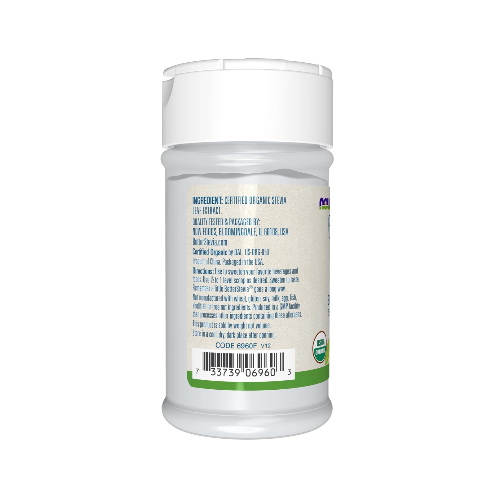 NOW Foods, Certified Organic Better Stevia, Extract 1 Ounce (Pack of 1)