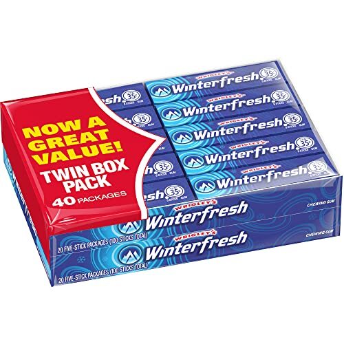 Wrigley’s Winterfresh Gum, 5 Count, Pack of 40
