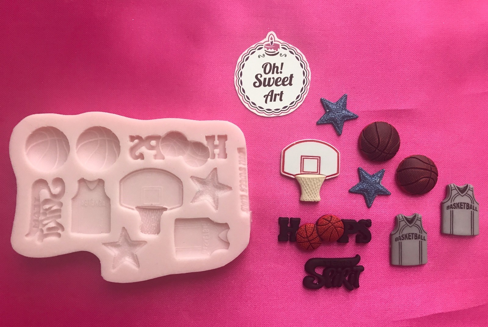 BASKETBALL SET ,SPORTS Silicone Mold Food Safe Cake Decoration soap Cupcake FDA