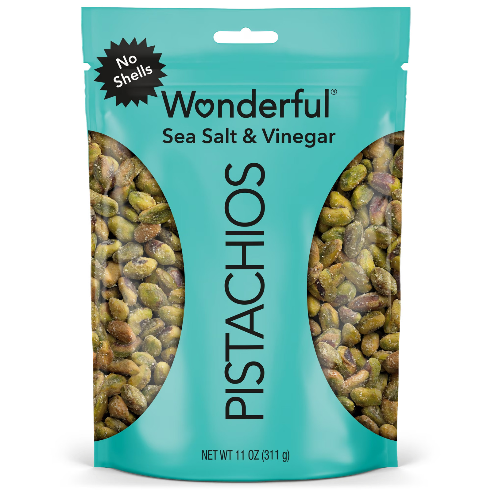 Wonderful Pistachios No Shells Sea Salt & Vinegar Nuts, 11 Ounce Bag