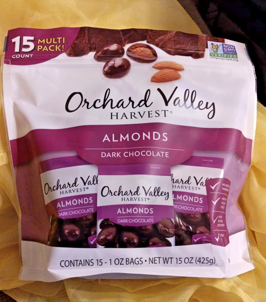 1 Pack/Orchard Valley Harvest Dark Chocolate Almonds 15 Oz. 02/07/2027