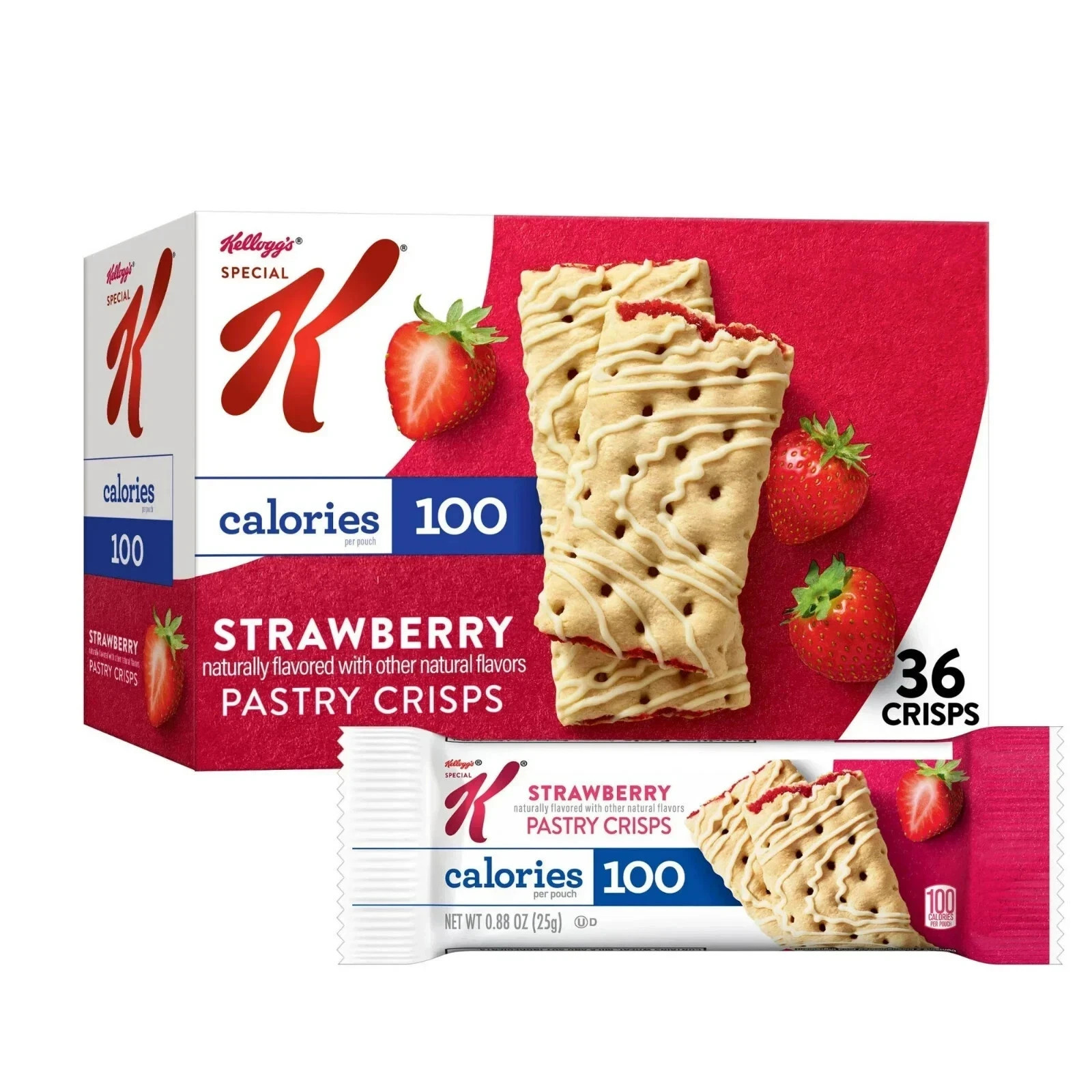 Kellogg’s Special K Strawberry Chewy Pastry Crisps, 15.84 oz, 36 Count FRESH