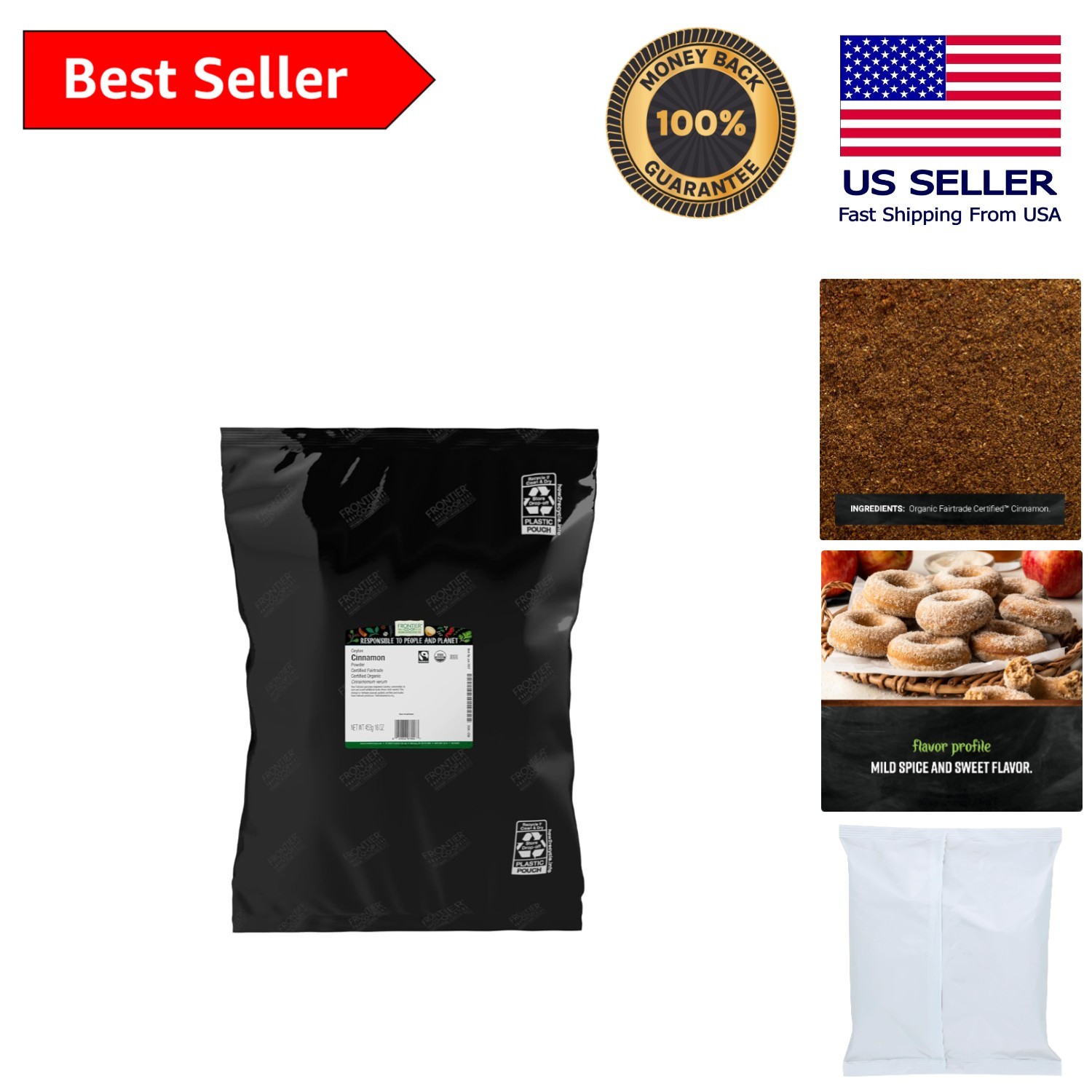 True Cinnamon, Ground Ceylon – 16 Oz Fairtrade Bulk for Sweet & Savory Dishes