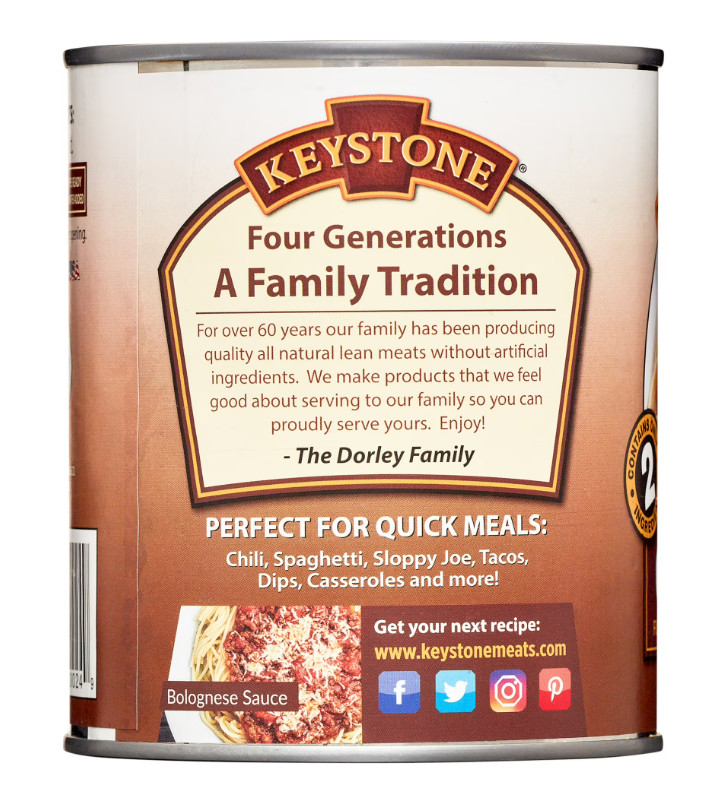 Keystone Meats All Natural Beef 3 Cans | Fully Cooked 14.5 oz Canned Meat Bulk
