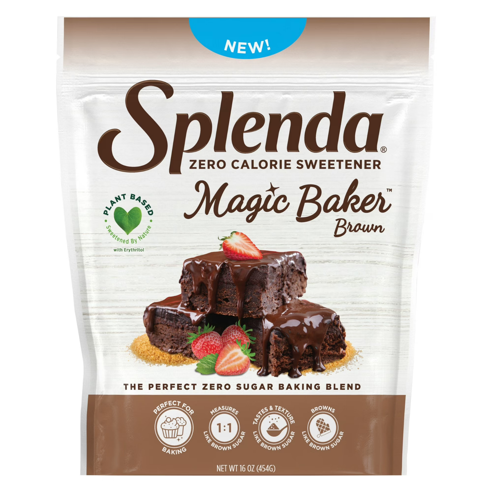 Splenda Magic Baker Brown, Zero Calorie Granulated Sugar Substitute, 16oz Reseal