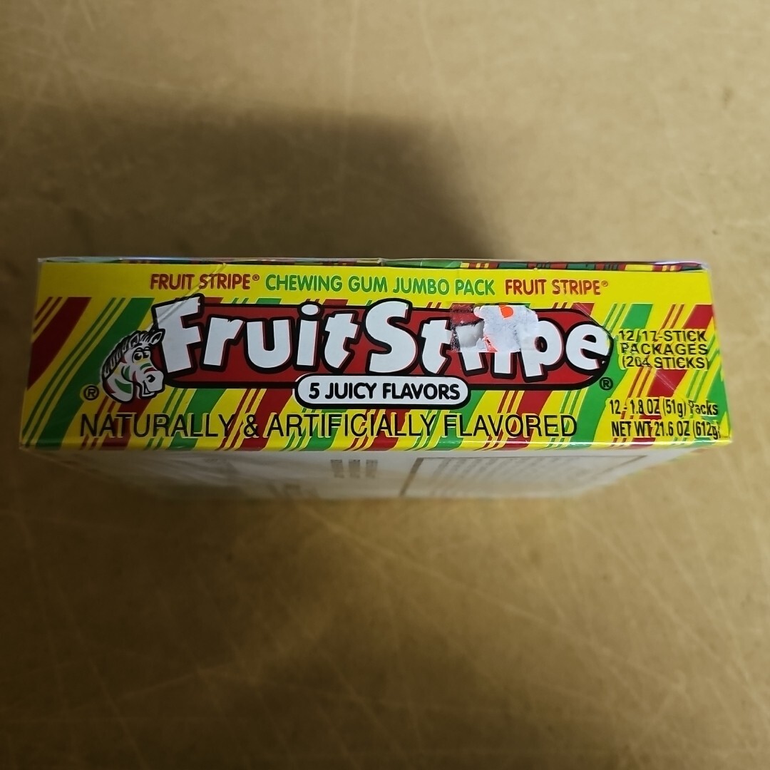 New! Fruit Stripe Chewing Gum 5 Juicy Flavors 12 packs Tattoos RARE Sealed Box