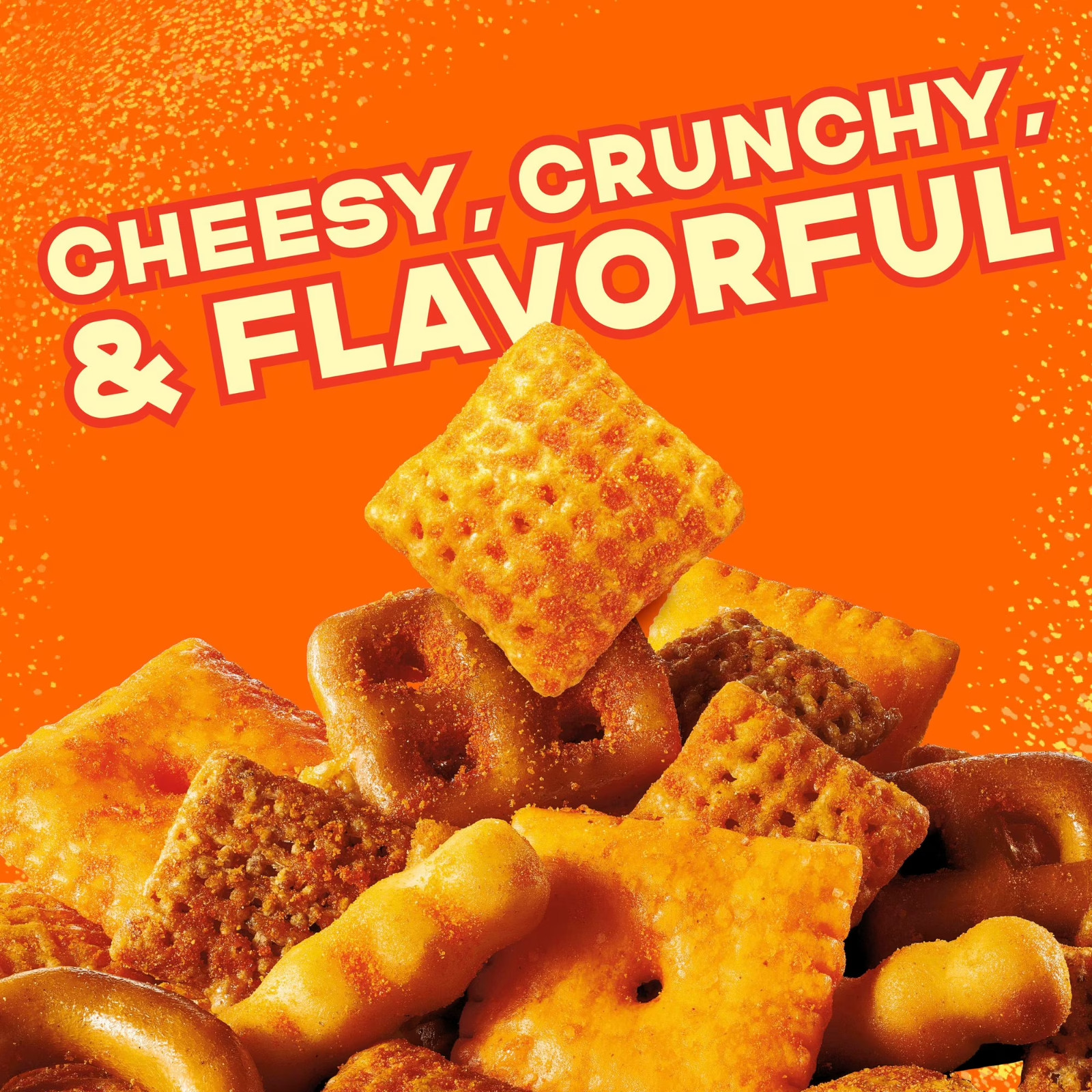 Chex Mix Cheddar Savory Snack Mix, Salty Snacks Tub, 20 oz