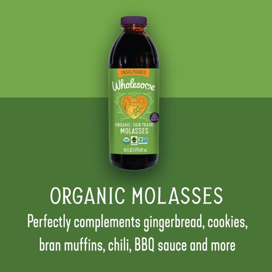 Organic Blackstrap Molasses, 16 oz – USDA Organic, Fair Trade Certified