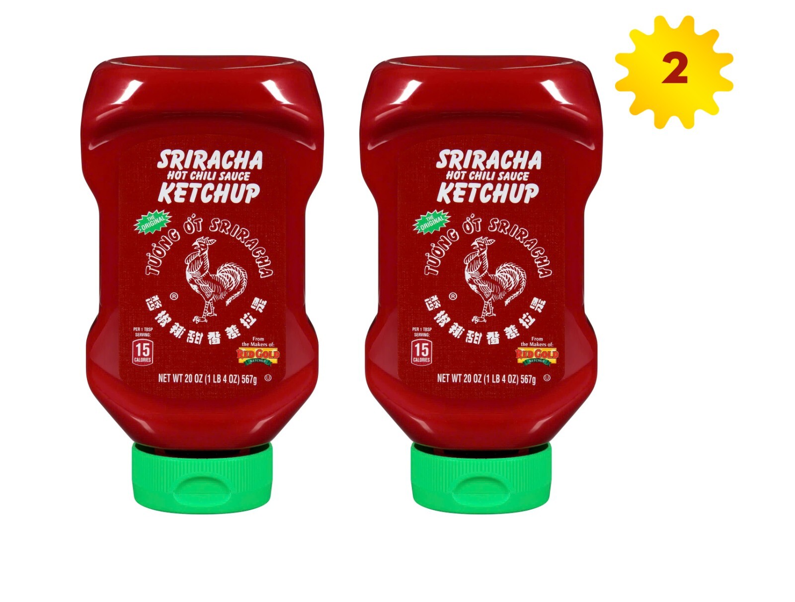 Huy Fong Sriracha Hot Chili Sauce Ketchup 20 oz x 2 Bottles