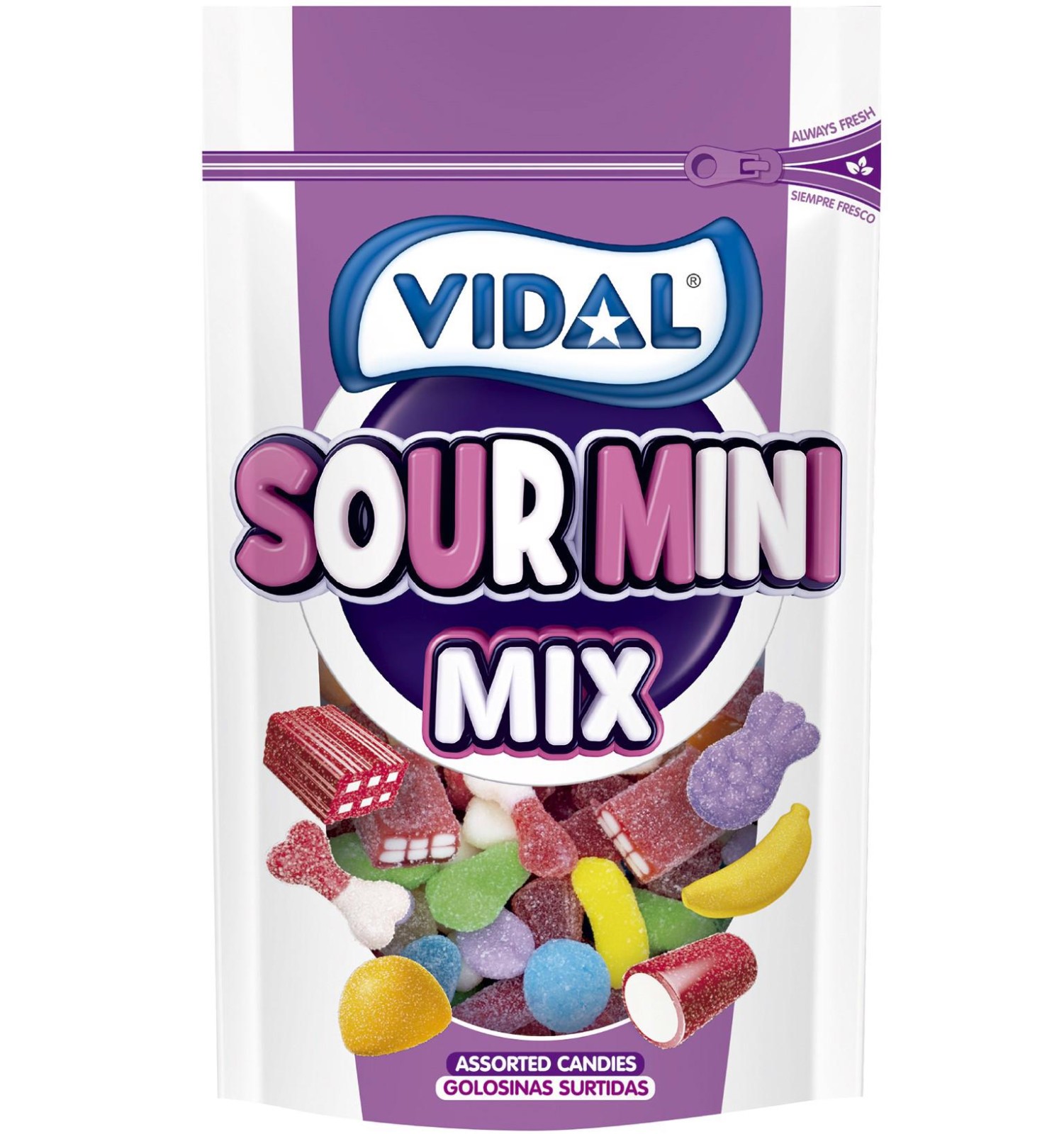 VIDAL SOUR MINI GUMMY Mix Assorted Shape Gummi Candies 180g 6.4oz