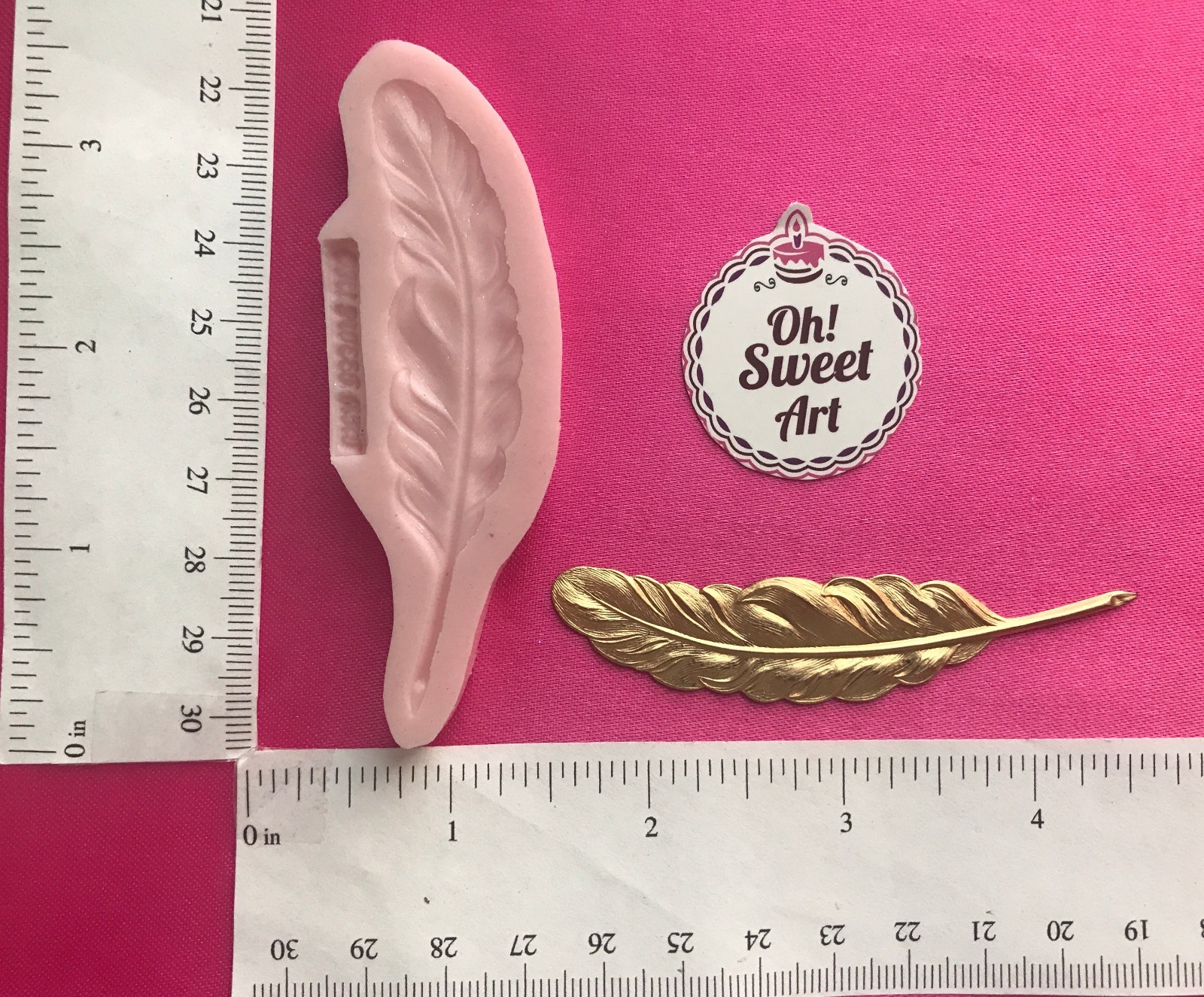 TINY FEATHER Silicone Mold Food Cake Decoration toppers soap cupcake Candy FDA