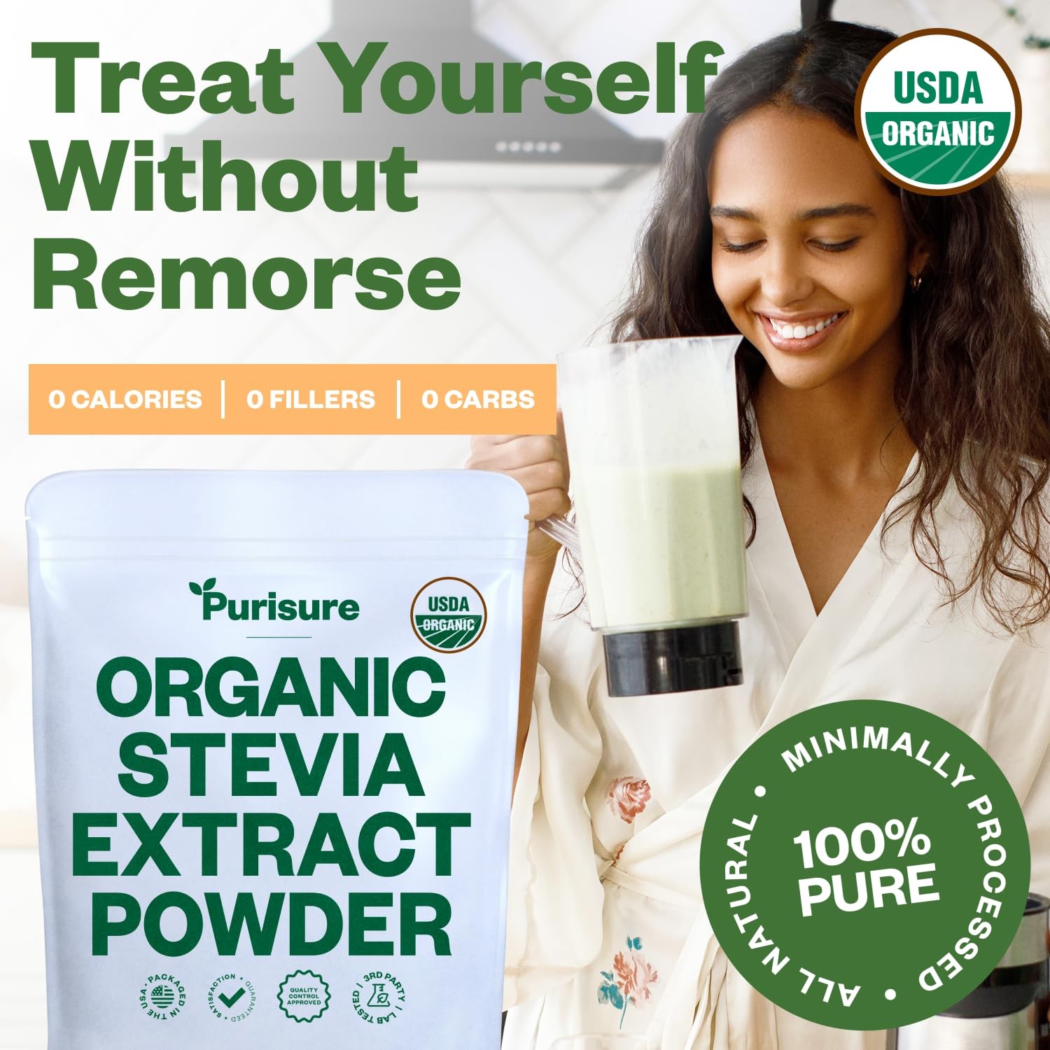 Organic Stevia Extract Powder, Zero Calorie, Pure Stevia Extract Concentrated…