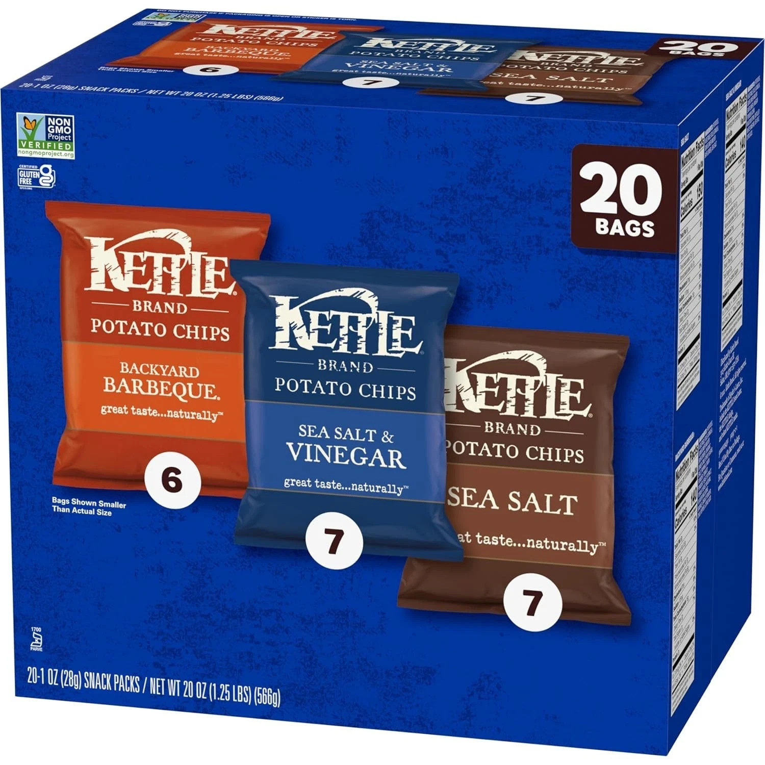 Kettle Brand Potato Chips Variety Pack, 1 Oz, 20 Ct