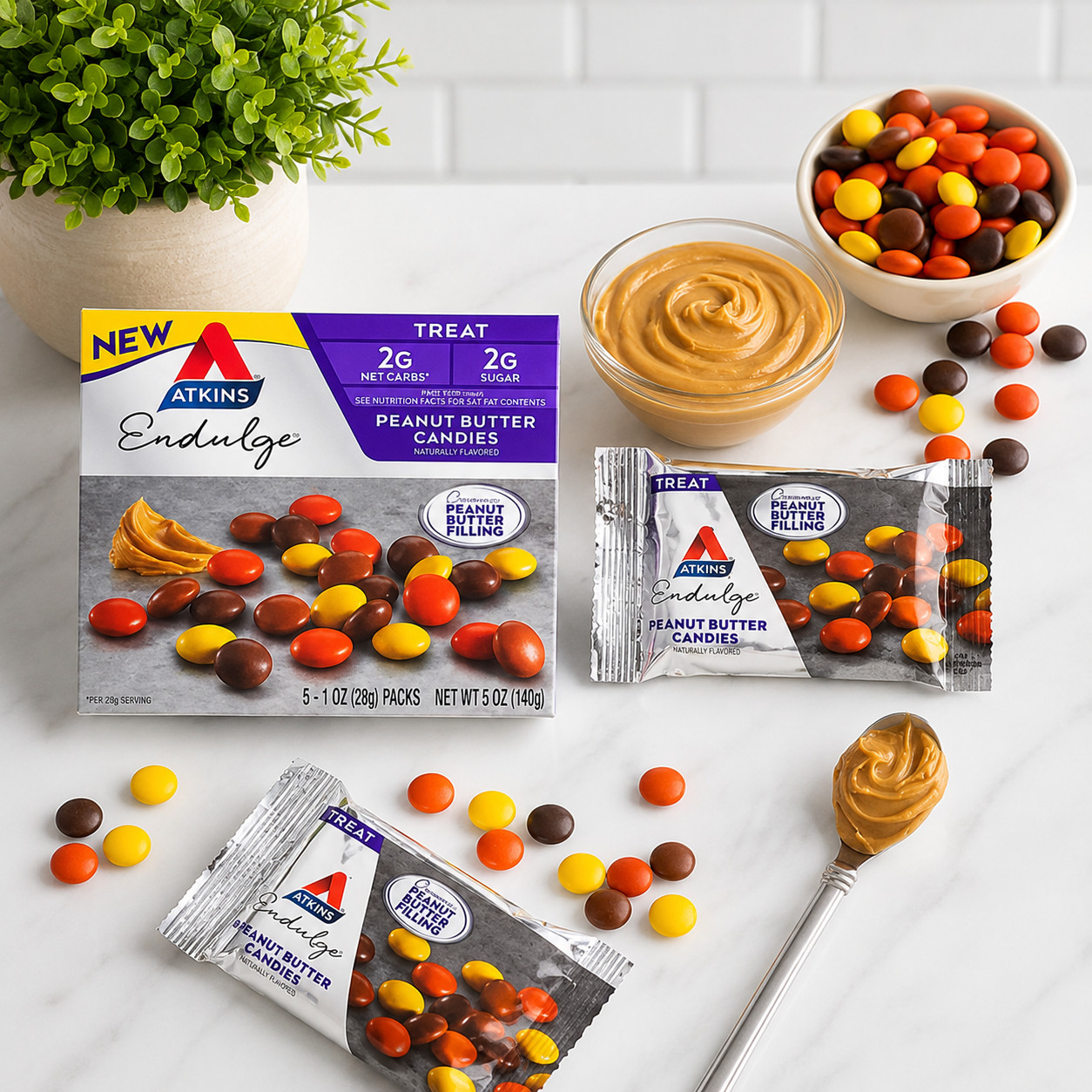 Atkins Endulge Treat, Peanut Butter Candies Keto Friendly, 5 Count NEW LOW PRICE