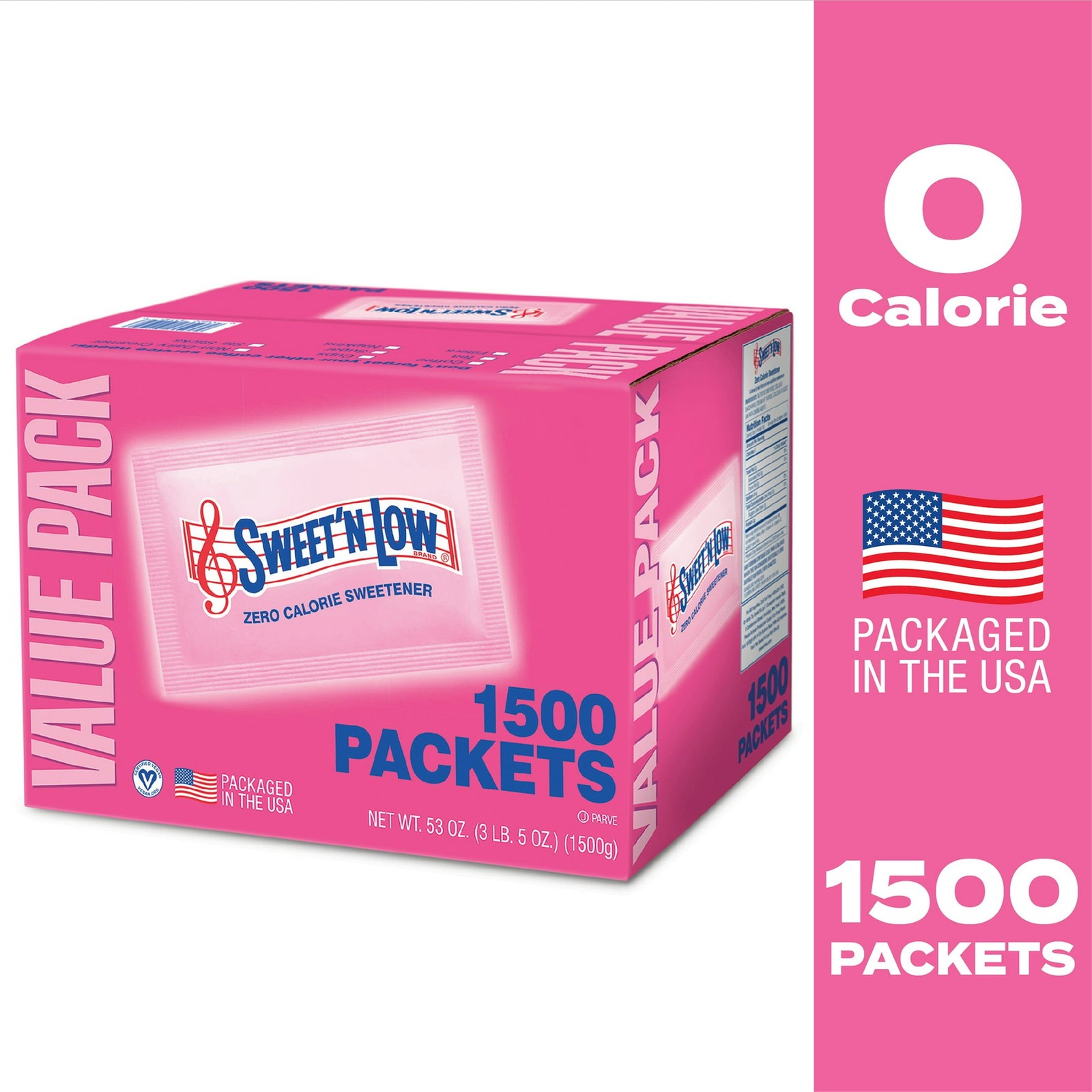Sweet’N Low Zero Calorie Sweetener, Sugar Substitute Packets, 53 oz, 1500 Count​