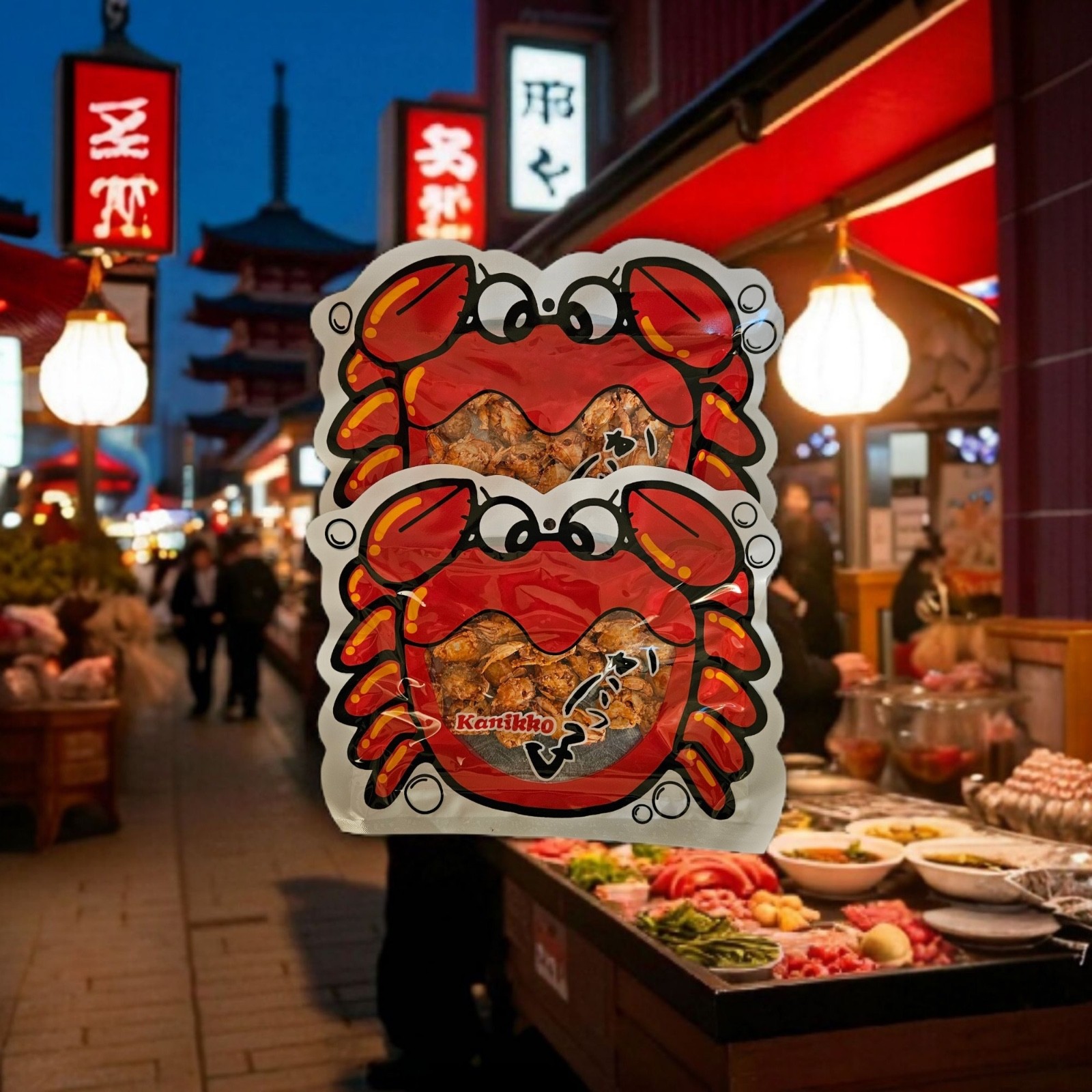 Japanese Mini Crabs Snack, Sweet & Savory – 2.3 oz, Pack of Two – Free Shipping