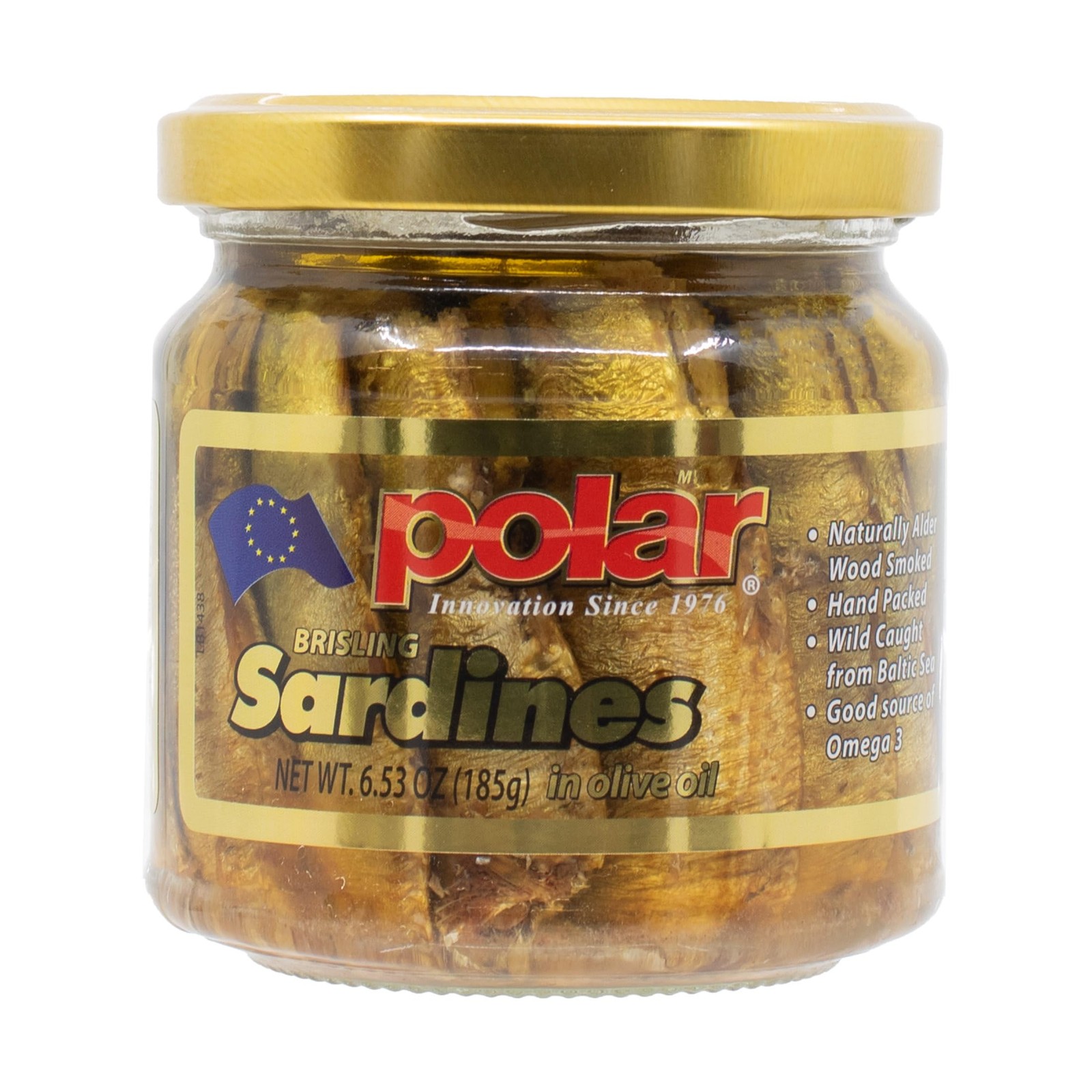 MW Polar Naturally Alder Wood Smoked Brisling Sardines 6.5 Ounce (Pack of 6)