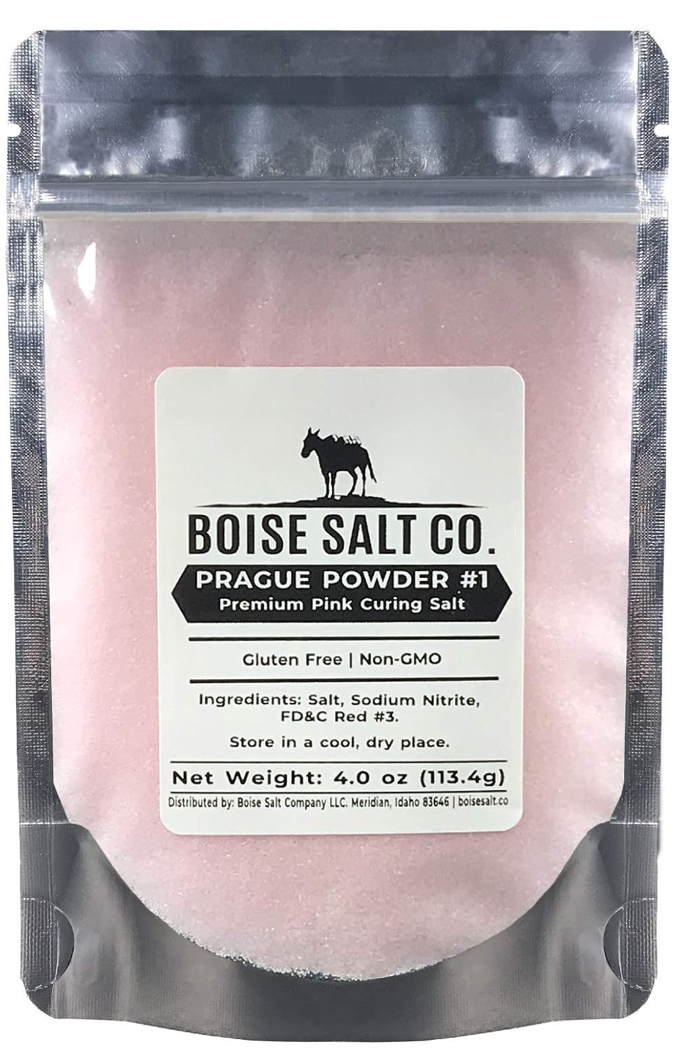 Sal curativa rosa premium Prague Powder #1 – Bolsa resellable de 4 oz