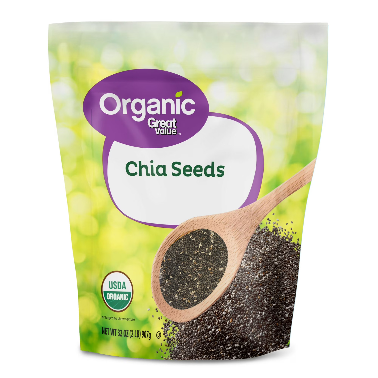 Great Value Organic Chia Seeds 32 oz(907)g USDA Organic, Gluten-Free – 32 oz