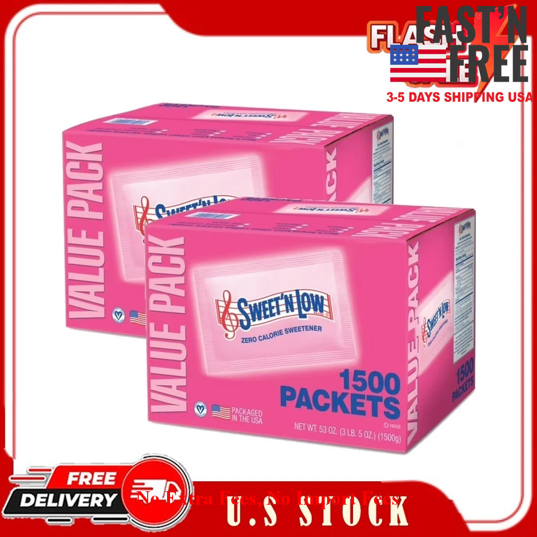 2 Box Sweet’N Low Zero Calorie Sweetener,Sugar Substitute Packet,53oz,1500Count​