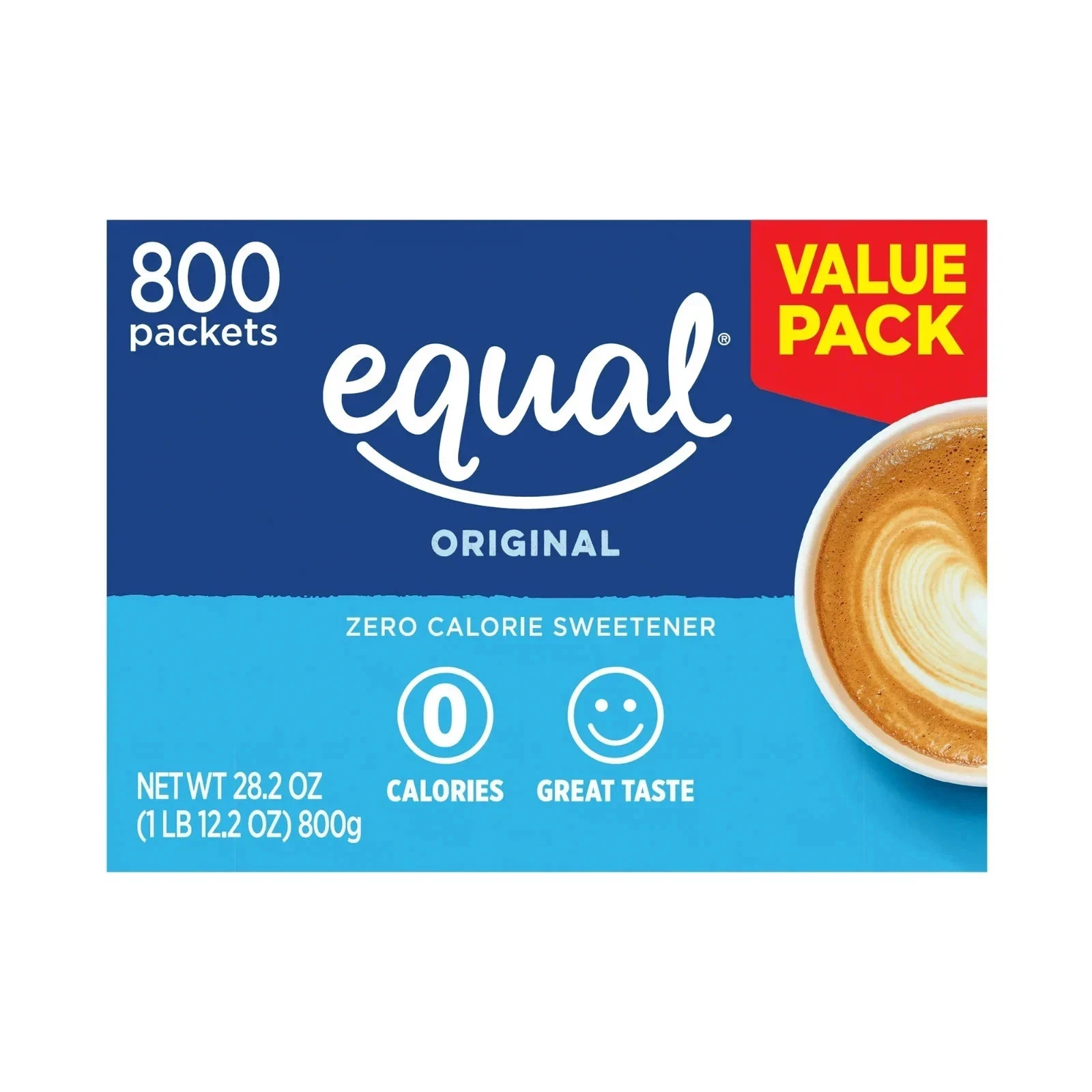 EQUAL Zero Calorie Sweetener, Sugar Substitute, 800 Packets