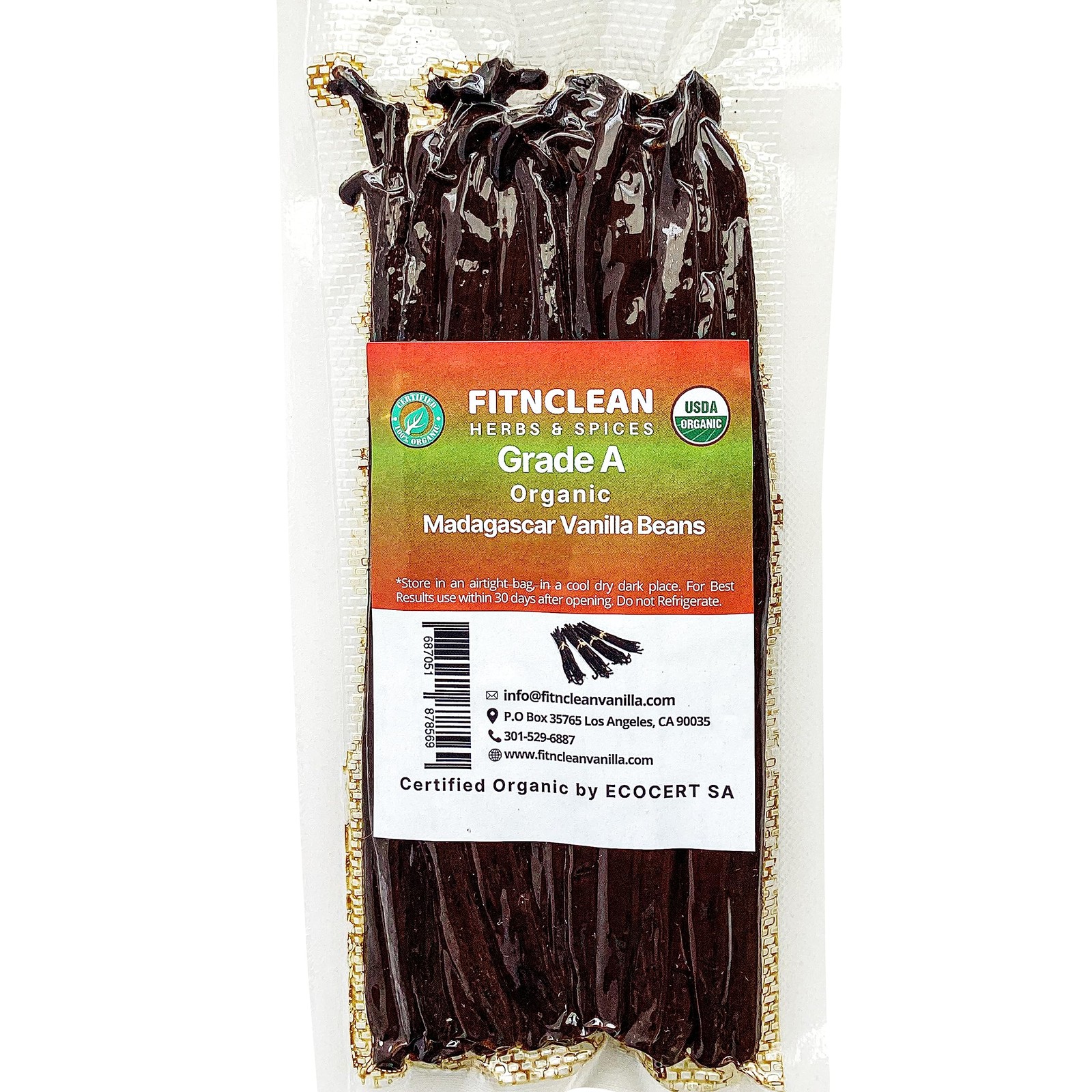 Madagascar Organic Vanilla Beans Grade a ~6″ Long – Ideal for Baking and Extract