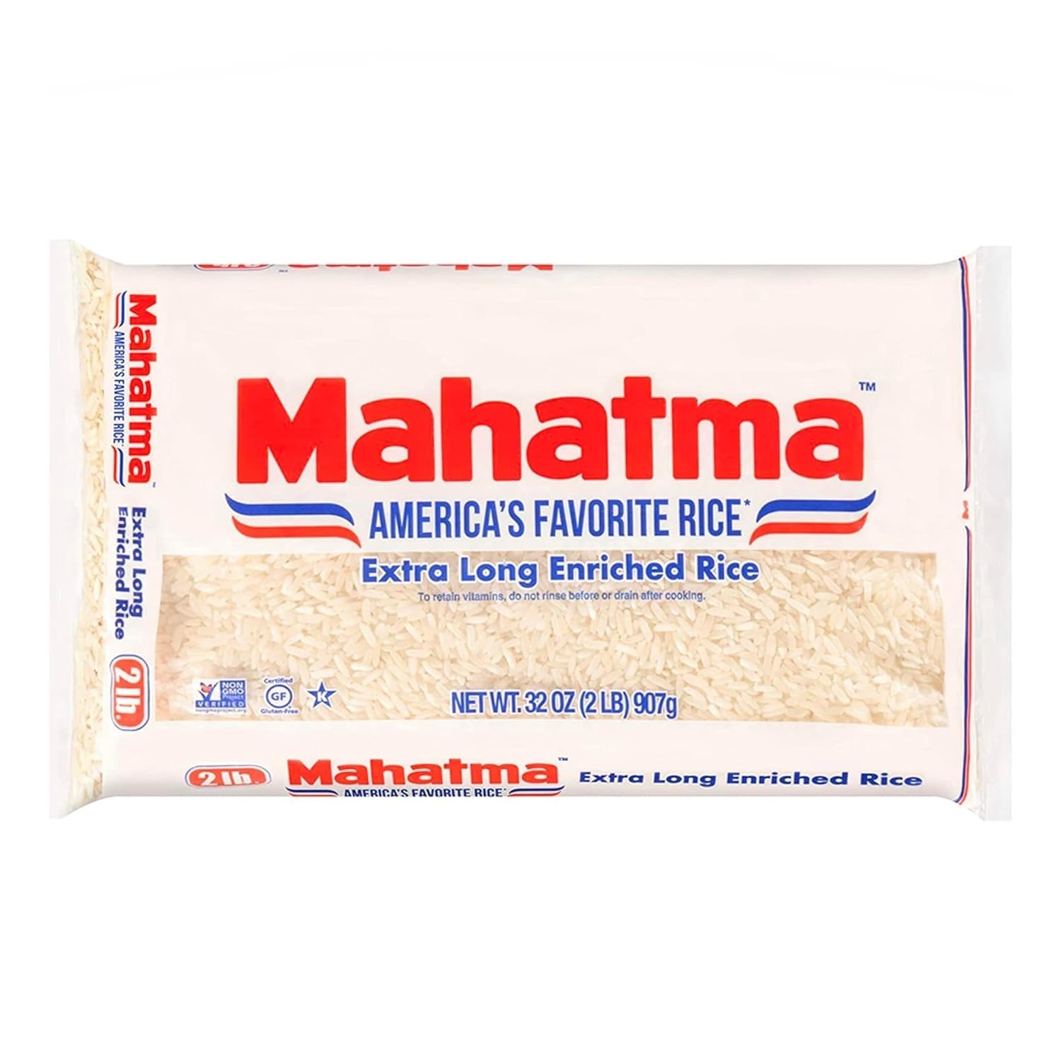 Mahatma Extra-Long-Grain Rice 2-Pound Rice Bag, Gluten-Free and Non-GMO
