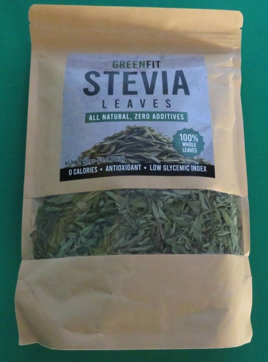 Green Fit all Natural STEVIA LEAVES Bag 90 grams Sweetener Antioxidant Bolivia
