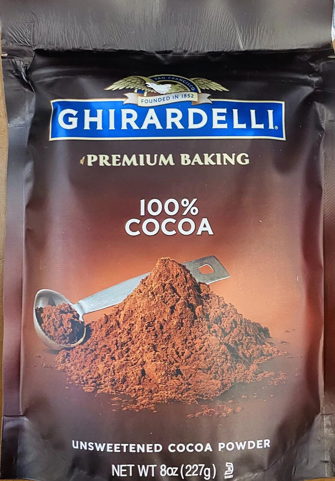 GHIRARDELLI Premium Baking 100% Cocoa Unsweetened Powder, 8 OZ Bag! NEW!