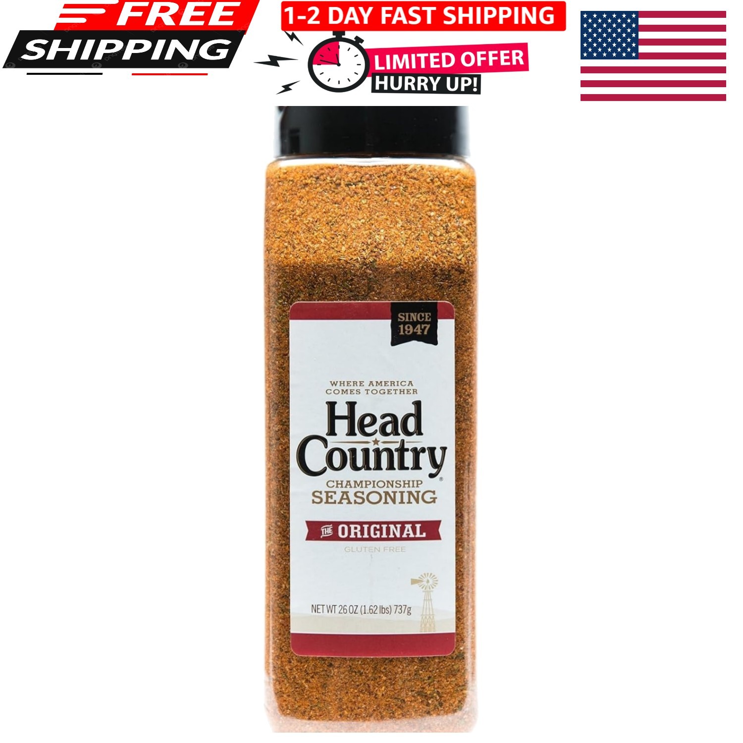 Head Country Championship BBQ Seasoning, 26 Ounce (Pack of 1), orange