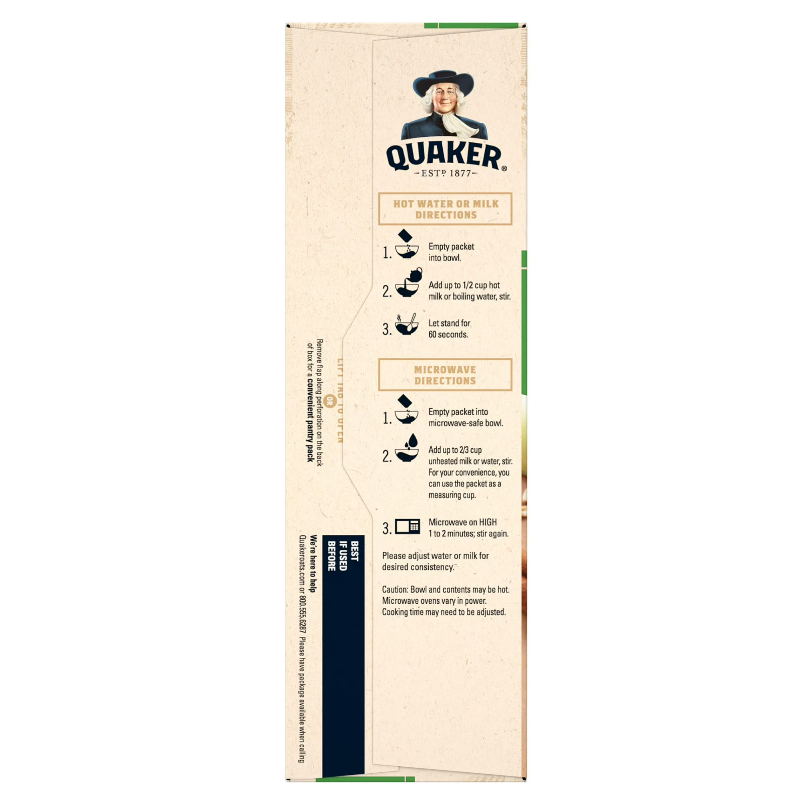 Breakfast Quaker Instant Oatmeal, Apple and Cinnamon, 12.1 oz – 8 packets