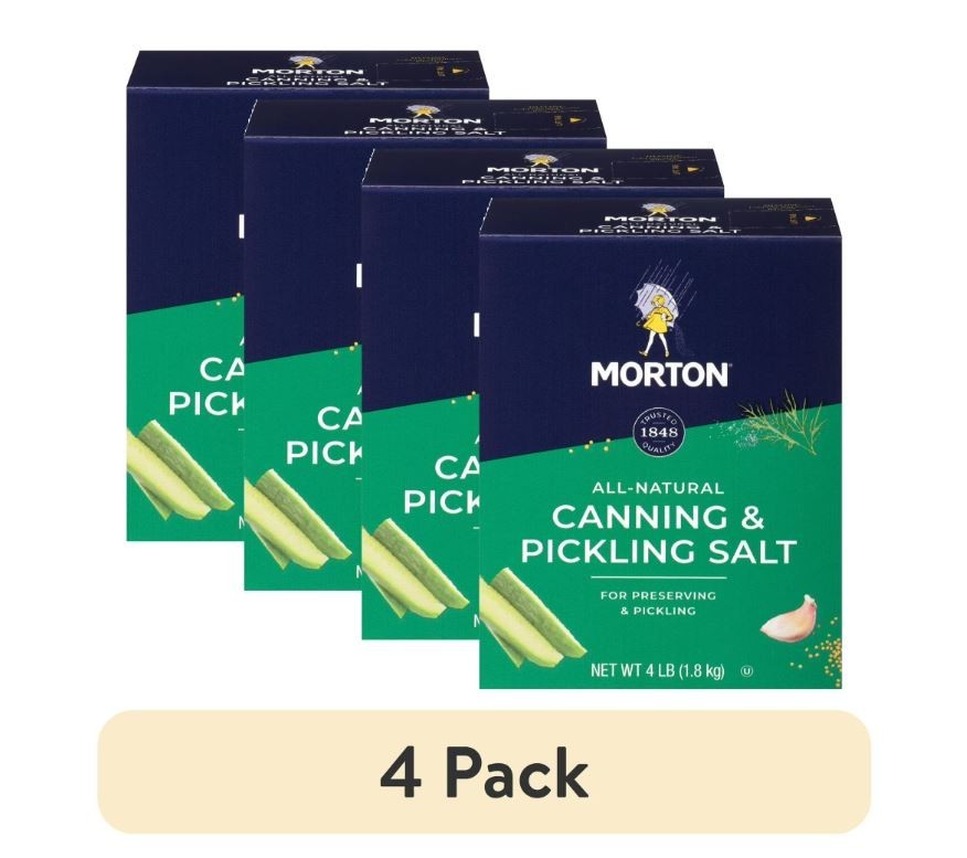Morton Canning & Pickling Salt, for Preserving and Pickling, 4 LB Box (4 pack)
